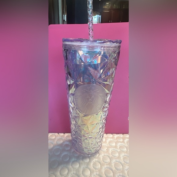 Starbucks Christmas Holiday 2023 White Diamond Prism Crystal 24oz Venti Tumbler - Picture 2 of 8